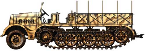 Полугусеничный 18-тонный тягач Sd.Kfz.9 фирмы Famo Полугусеничный тягач Sd.Kfz.9