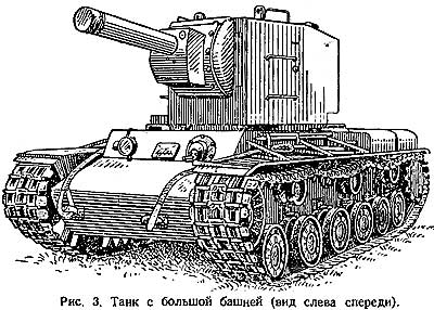 Танк с большой башней (вид слева спереди)