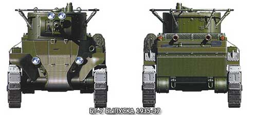 Танк выпуска 1935-1937 Легкий колесно-гусеничный танк БТ-7