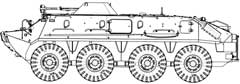 Схематический рисунок БТР-60ПА русский солдатский транспортер
