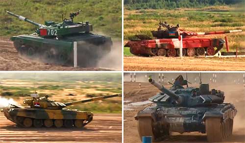 Танки Беларуси, Сербии, Азербайджана и Китая на трассе Танкового биатлона Танковый биатлон-2020: заезд №1