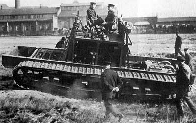 Ходовые испытания первого шасси танка A7V Ходовые испытания